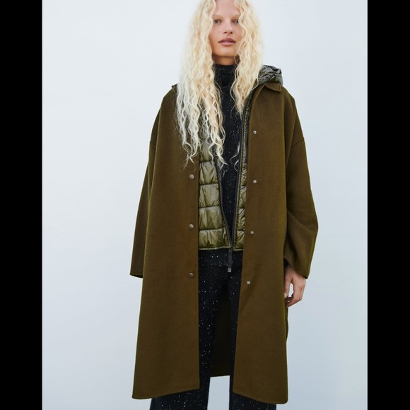 Zara Jackets & Blazers - Two-in-One Wool Blend Coat